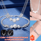 🔥Vânzare fierbinte🔥【Colier + Brățară】✨Set de bijuterii colier cu transfer de argint gravat