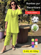 🌼🌼【40-100 kg】Costum de vară 2026, stil etnic, culoare solidă, temperament, pentru navetiști, la modă, nou