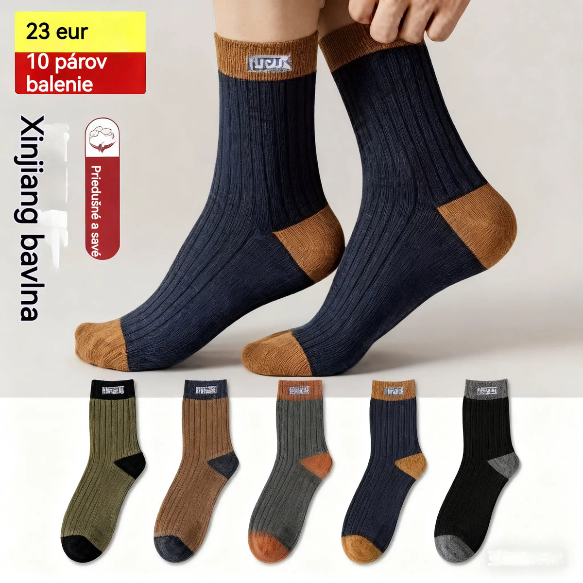 😍🧦【10 de perechi】Șosete deodorante din bumbac pentru bărbați noi , care absorb transpirația