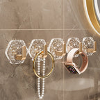 💥🏆【10/20/30 Buc】Agățătoare Hexagonală Fără Perforare.💎 Design Elegant cu Textură Iceberg – Lipire Ușoară, Suport Puternic, Fără Urme 🛁