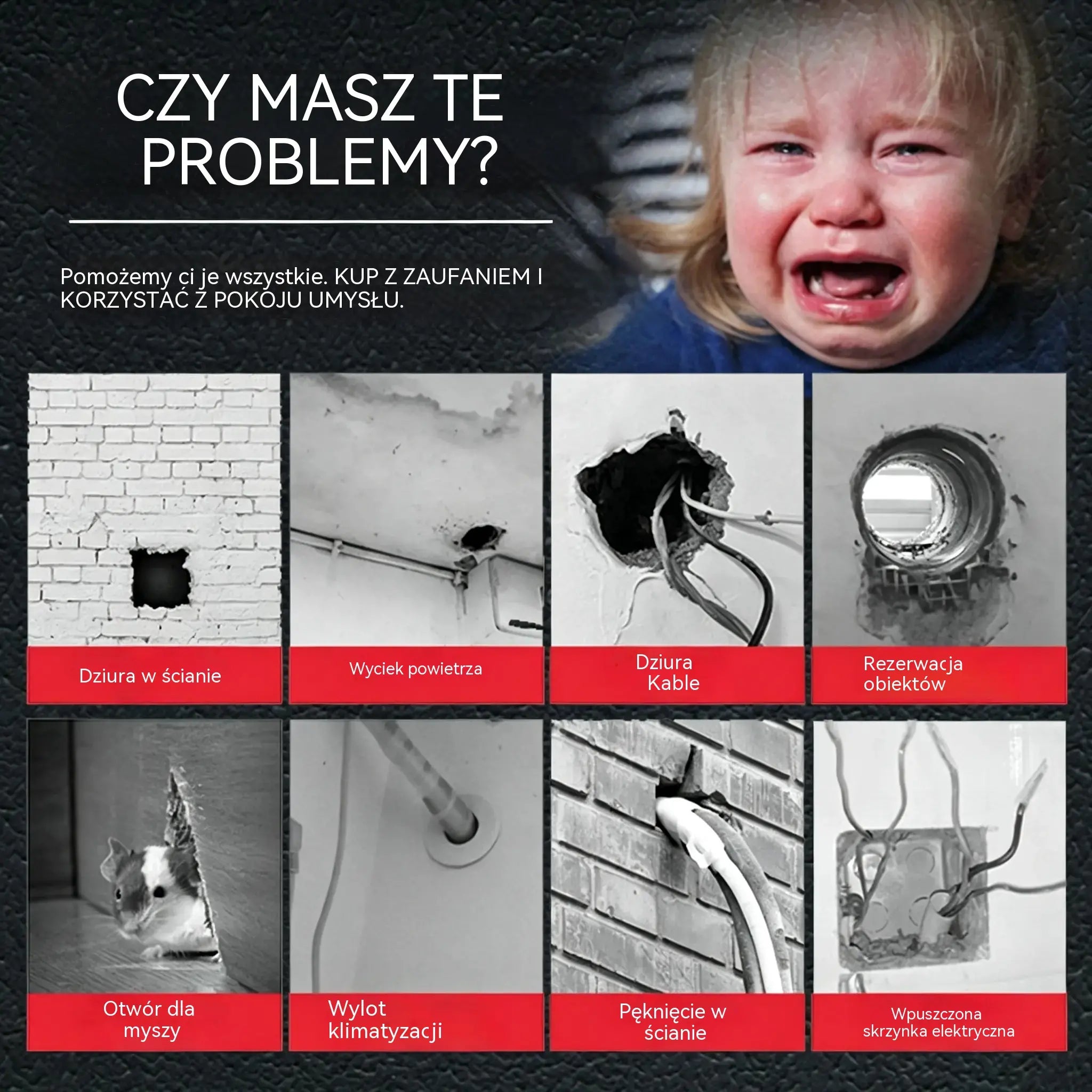 【10 bucăți la 129 lei】🔧 Chit de etanșare alb, rezistent la apă – repară găuri, pereți și conductele aparatelor de aer condiționat 💧🏠