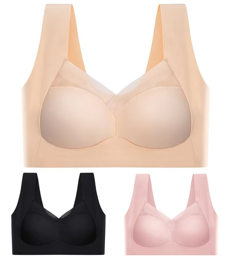 🎁💖【Cumpără 1 și primești 2 gratuit】【L–6XL】Sutien push-up fără cusături – calitate înaltă, sexy și la modă, previne căderea ✨🔥
