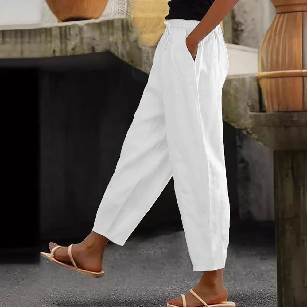 💕Reducere -48%💕【40-120kg】Pantaloni casual damă din bumbac și in ✅️Plată la livrare