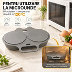 🍳🍳 Formă pentru ouă la abur/prăjite, de calitate alimentară, pentru cuptorul cu microunde [Cumpără una și primești una gratis – primești 2 bucăți] | Un mic dejun sănătos și fără ulei, gata în câteva minute 🥪