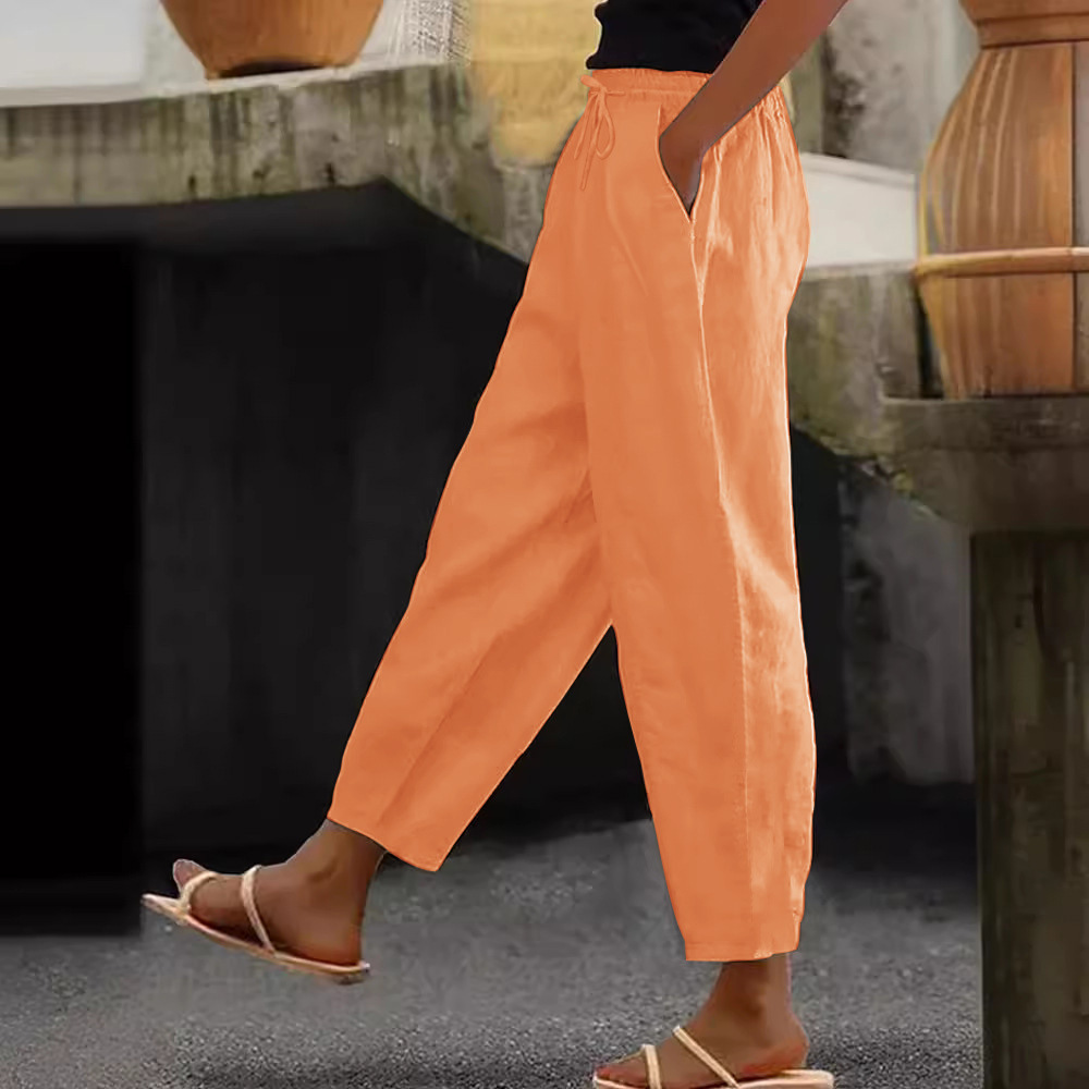 💕Reducere -48%💕【40-120kg】Pantaloni casual damă din bumbac și in ✅️Plată la livrare