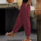 💕Reducere -48%💕【40-120kg】Pantaloni casual damă din bumbac și in ✅️Plată la livrare