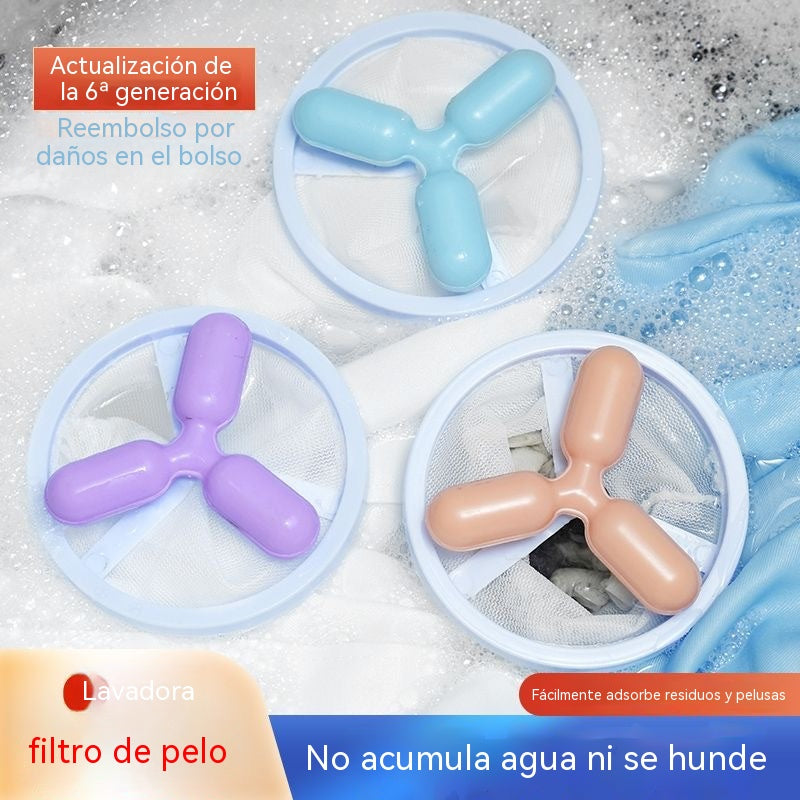 🌀6 bucăți✨ Filtru plutitor pentru mașina de spălat – Reține scame, fire de păr și păr de animale de companie la fiecare spălare 🧺