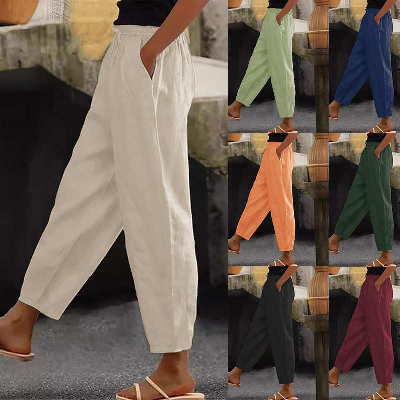 💕Reducere -48%💕【40-120kg】Pantaloni casual damă din bumbac și in ✅️Plată la livrare