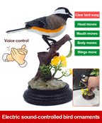 🦜🐦Simulare controlată vocal, ornamente creative drăguțe cu păsări controlate vocal, ornamente decorative pentru biroul camerei