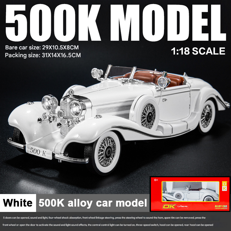 【Preț minim pentru timp limitat】1:28 Alloy Classic Car Vintage 500K Model de mașină