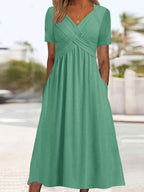 🔥【Reducere de 50% · Plată la livrare】👗【S-3XL】Rochii casual simple, modă, unicolor