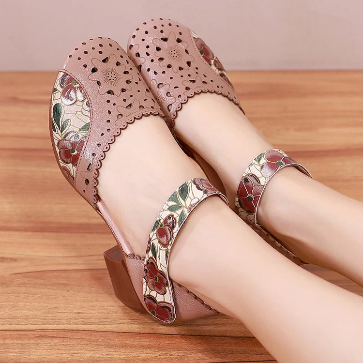 💌【35-40】🤩 Sandale moi noi pentru femei, încălțăminte casual imprimată