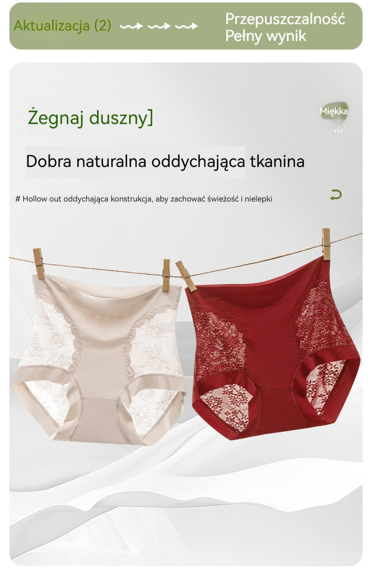 【Cumperi 2, primești 3】Chiloți damă fără cusături, foarte elastici, din dantelă, cu efect de modelare a abdomenului și lifting pentru fesieri