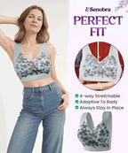 【3/6 buc】Sutien M-4XL de mărime mare cu dantelă, fără inel de oțel, spate frumos luxos, sutien sexy respirabil fără sudură【40~100kg】