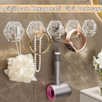 💥🏆【10/20/30 Buc】Agățătoare Hexagonală Fără Perforare.💎 Design Elegant cu Textură Iceberg – Lipire Ușoară, Suport Puternic, Fără Urme 🛁