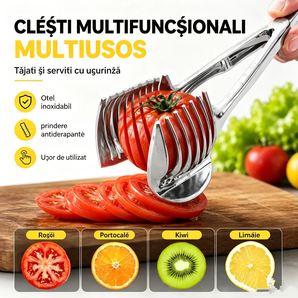 🍋Suport de feliere din oțel inoxidabil, Potrivit pentru lămâie, roșii, ou, fructe rotunde, instrument de tăiat