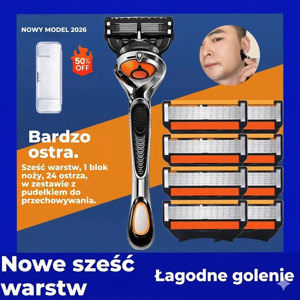 Set de lame de ras pentru bărbați + suport – Lame ultra ascuțite din oțel inoxidabil pentru un bărbierit perfect 🪒✨