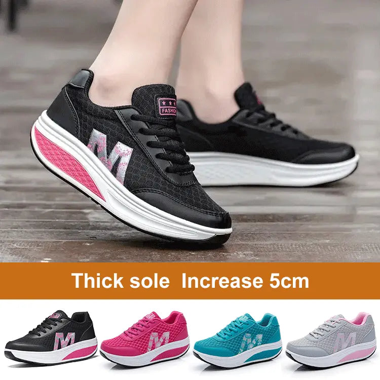 🔥👟【35-43】 2026 pantofi de damă casual cu talpă groasă din plasă de stil nou, confortabili, respirabili și anti-alunecare