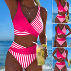 Costum de baie din două piese, cu imprimeu modern și uscare rapidă