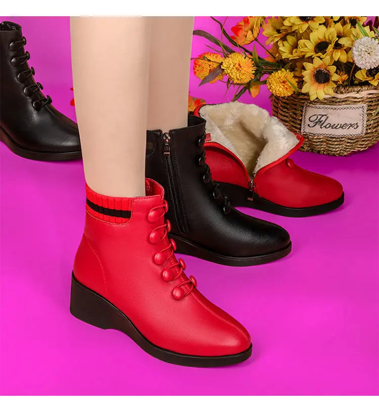 👢【35-41】2026 Toamnă și Iarnă Cizme populare din piele moale cu toc înclinat pentru femei