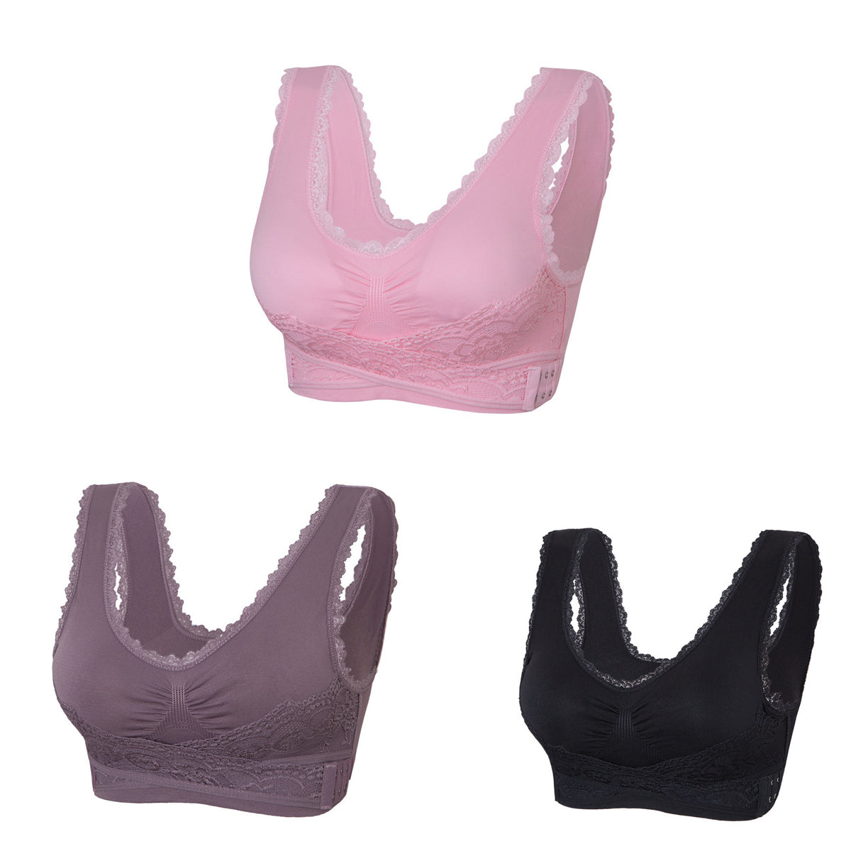 🔥【35kg-110kg】Sutien sport confort pentru somn din dantelă mărime plus (6 bucăți)>Potrivit femeilor peste 35 de ani (recomandat de medic)💕