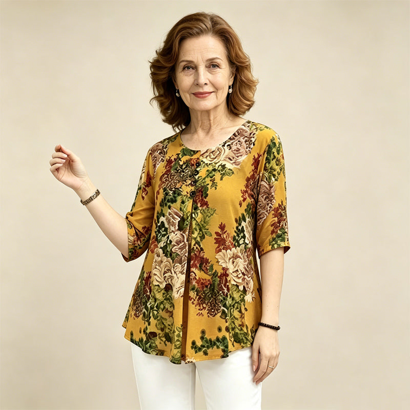 Bluză Elegantă cu Imprimeu Floral Premium – Croială Relaxată și Confort Absolut! 🌸