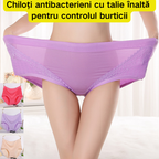 🔥【Cumpărați 3, primiți 3 gratuit】【6 buc】🥰💖Ultima zi - 50% reducere - Chiloți antibacterieni cu talie înaltă pentru controlul burticii🩲