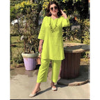 🌼🌼【40-100 kg】Costum de vară 2026, stil etnic, culoare solidă, temperament, pentru navetiști, la modă, nou