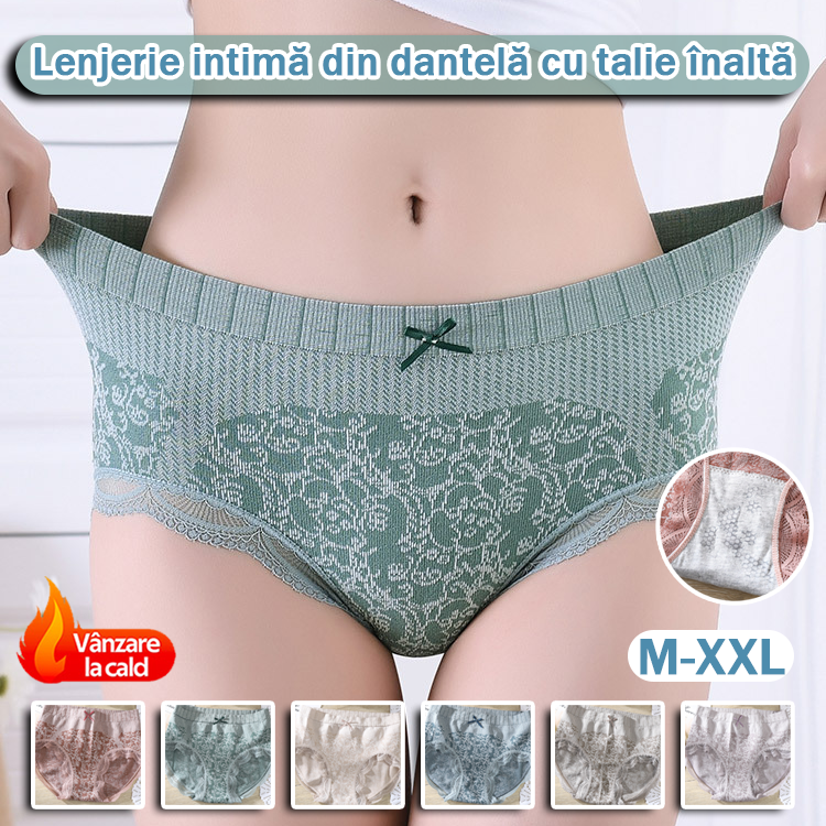 ✔【Cumpărați 4, primiți 4 gratuit】🔥【8 buc】🔥Slip de damă cu talie înaltă, antibacteriană, absorbantă de umiditate