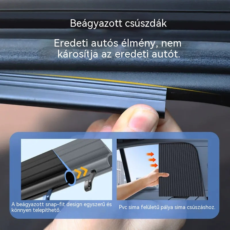 【Reducere de 50% pentru o perioadă limitată!】【Set de 4 bucăți】Perdele de soare pentru mașină cu glisiere, cu funcție de izolare termică