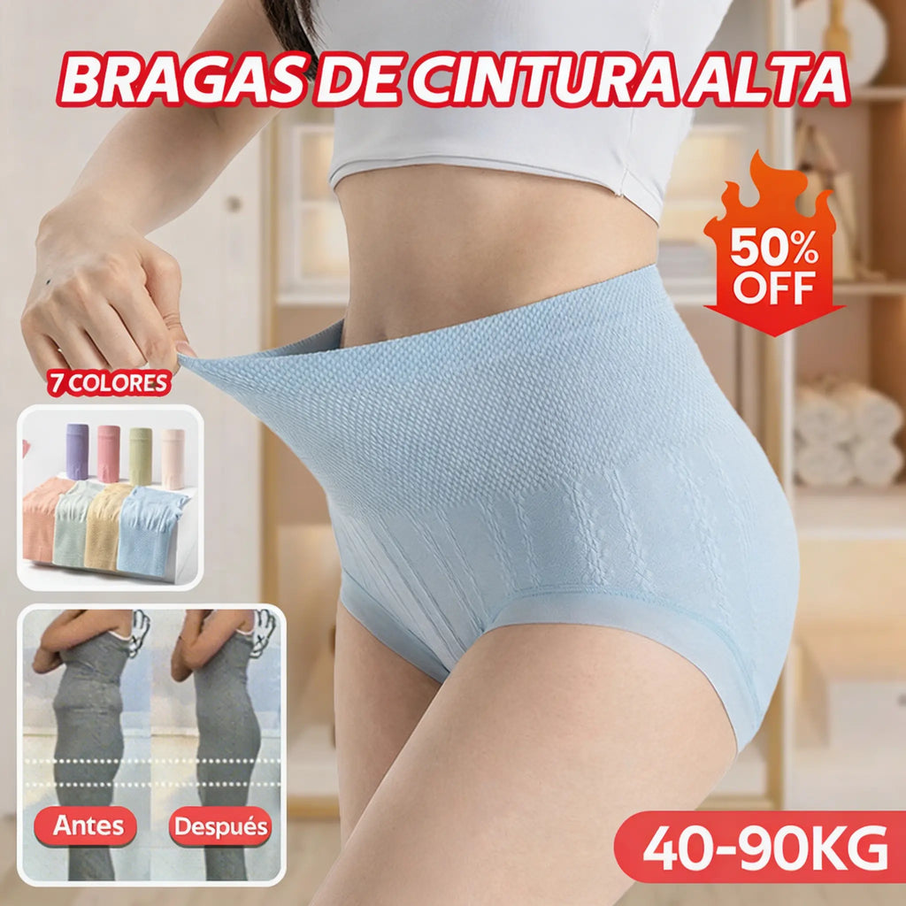 🔥🔥 Ultima zi de ofertă: 【primești 7 bucăți】chiloți antibacterieni cu talie înaltă, modelare și control al abdomenului
