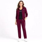 🌸 Eleganță și confort absolut! Trening elegant din 3 piese pentru doamne (Jachetă cu fermoar + Tricou + Pantaloni / Mărimi: M-6XL)! ✨