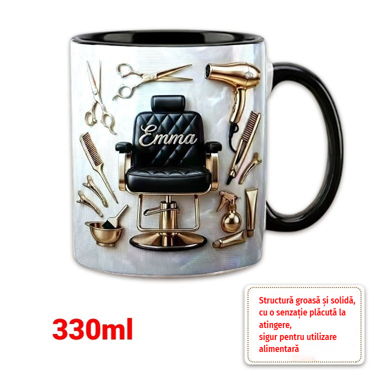 ☕【Design plin de personalitate】✂️ Cană de cafea din ceramică, stil luxos și unic