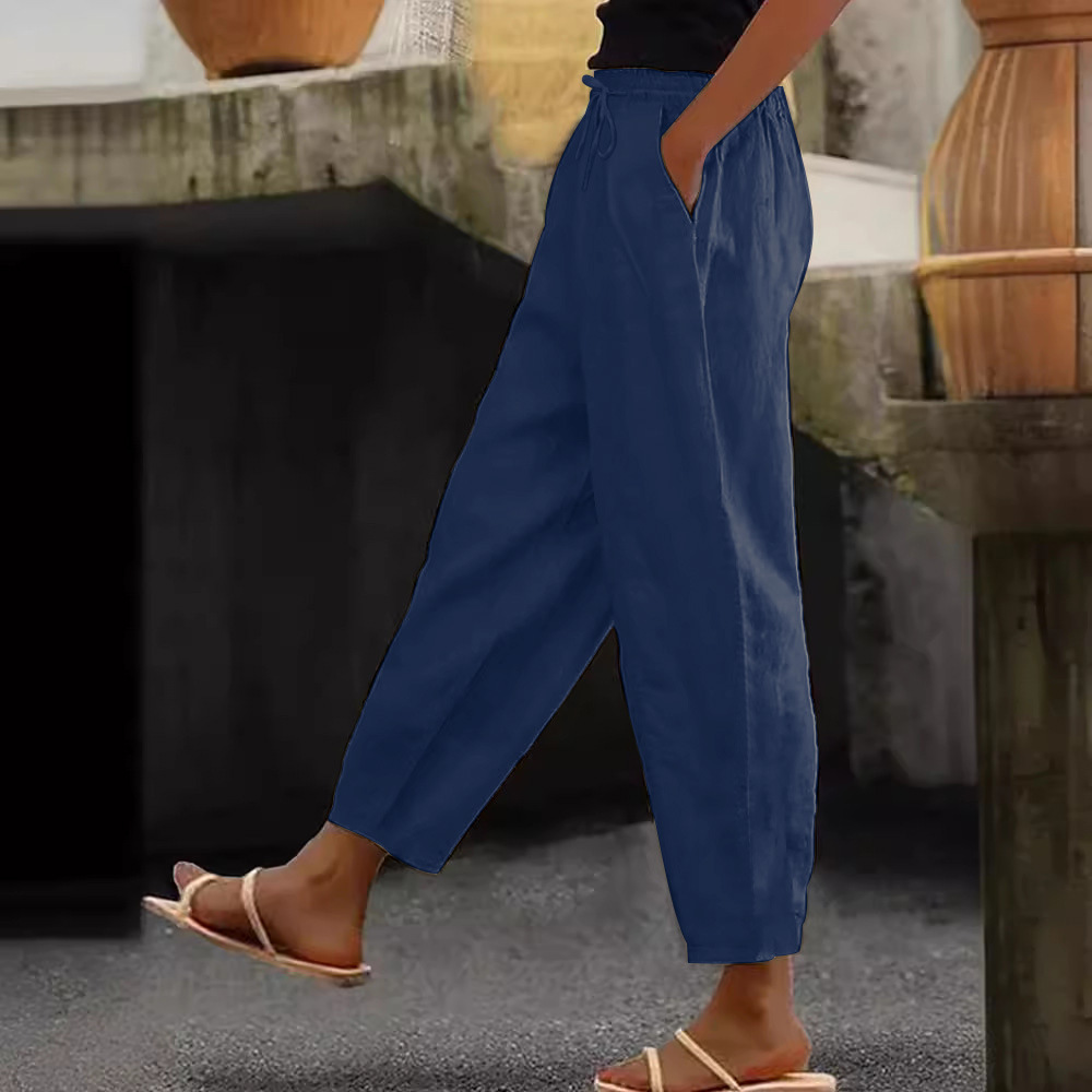💕Reducere -48%💕【40-120kg】Pantaloni casual damă din bumbac și in ✅️Plată la livrare