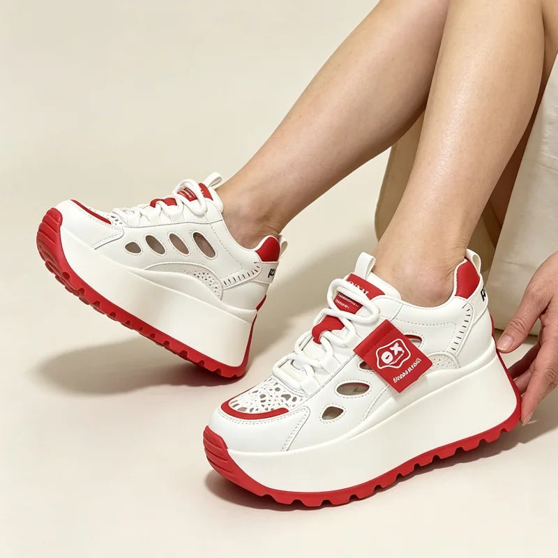 👟Pantofi casual de vară cu design perforat și talpă groasă – moderni, respirabili și super confortabili