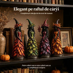 Figurină Vrăjitoare de Toamnă din Frunze Magic, Decorațiune de Halloween și Sezon pentru Șemineu, Raft sau Masă, Cadou Creativ