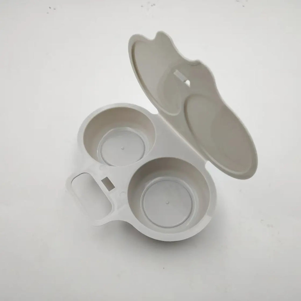 🍳🍳 Formă pentru ouă la abur/prăjite, de calitate alimentară, pentru cuptorul cu microunde [Cumpără una și primești una gratis – primești 2 bucăți] | Un mic dejun sănătos și fără ulei, gata în câteva minute 🥪