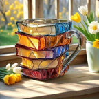 📚Ceașcă de cafea pictată 3D în formă de carte