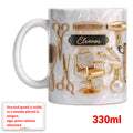 ☕【Design plin de personalitate】✂️ Cană de cafea din ceramică, stil luxos și unic