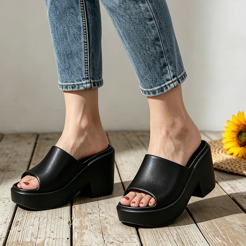 【36-41】Papuci cu Platformă de 9 CM – Câștigi înălțime de top și picioare de fotomodel, cu confort maxim de