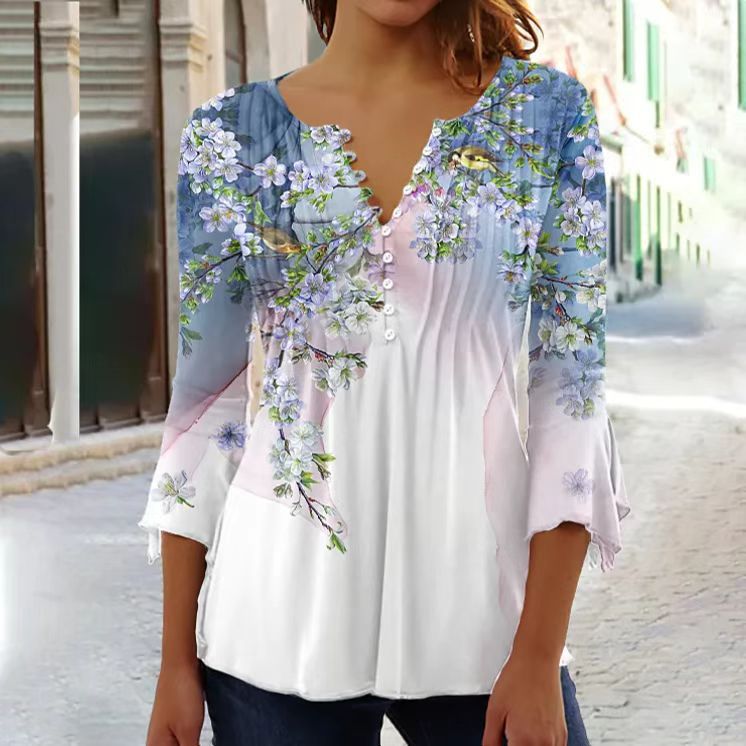👕🥰【Ofertă limitată în timp 】[S-5XL] Tricou elegant pentru femei, cu decolteu în V