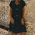 🏆👗【S-5XL】Rochie imprimată din bumbac cu decolteu în V
