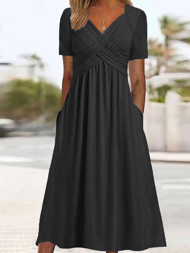 👗👗🔥【Reducere de 50% · Plată la livrare】👗【S-3XL】Rochii casual simple, modă, unicolor