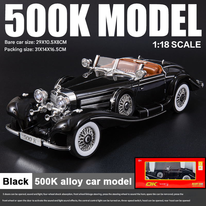 【Preț minim pentru timp limitat】1:28 Alloy Classic Car Vintage 500K Model de mașină