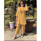 🌼🌼【40-100 kg】Costum de vară 2026, stil etnic, culoare solidă, temperament, pentru navetiști, la modă, nou