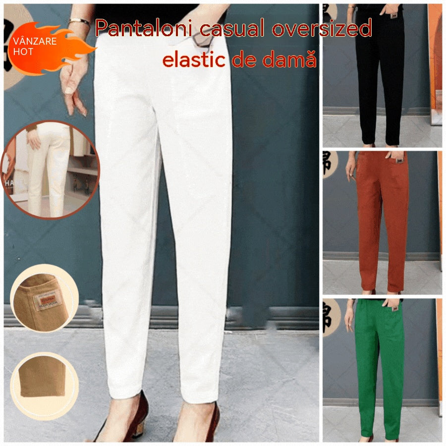 🔥【30%OFF！Livrare gratuită】🔥【M-6XL】🍃Pantaloni casual elastici respirabili cu talie înaltă pentru femei de vară