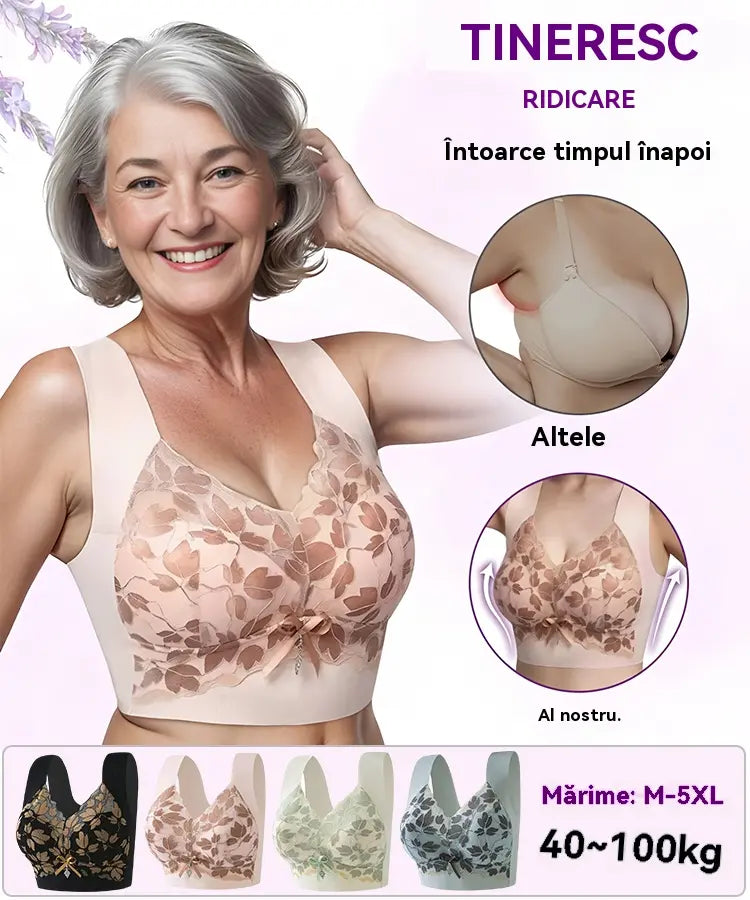 【3/6 buc】Sutien M-4XL de mărime mare cu dantelă, fără inel de oțel, spate frumos luxos, sutien sexy respirabil fără sudură【40~100kg】