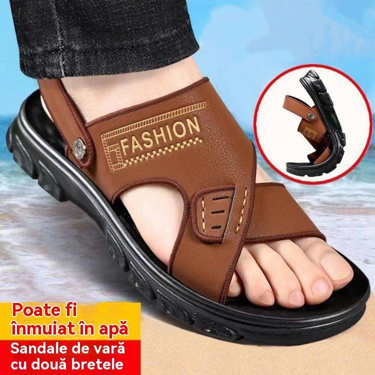 🔥Mega lichidare – 1+1 gratis, profitați înainte de epuizare🔥【38-47】Sandale de plajă din piele cu talpă groasă pentru bărbați