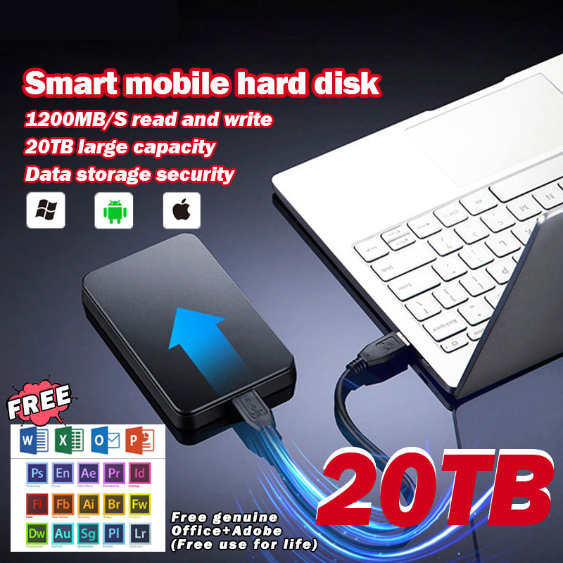【Ultima zi de reducere de 50%】Hard disk portabil de 20 TB + Office original gratuit + Adobe