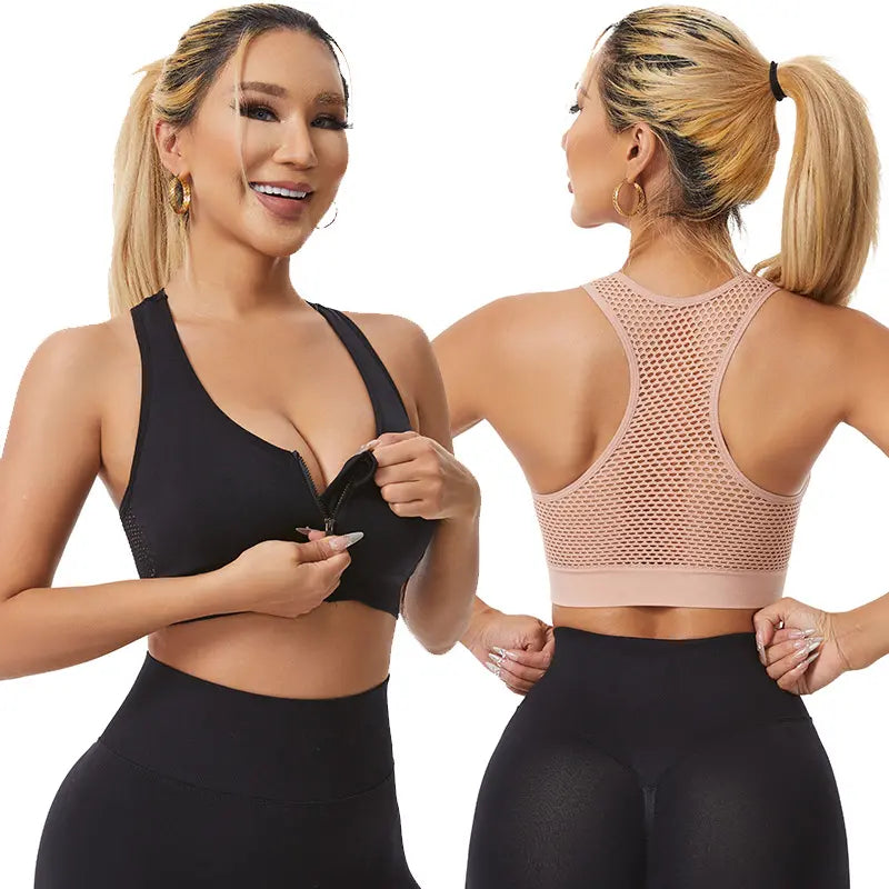 ✨【Set de 2 buc.】Sutien respirabil pentru mărimi mari, cu model ajurat și închidere frontală ❤️【47,5-112,5 kg】